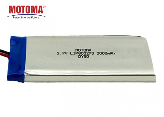 Batería 803273 3.7V 2000mah de Lipo de la alta capacidad de la certificación de la UL 0