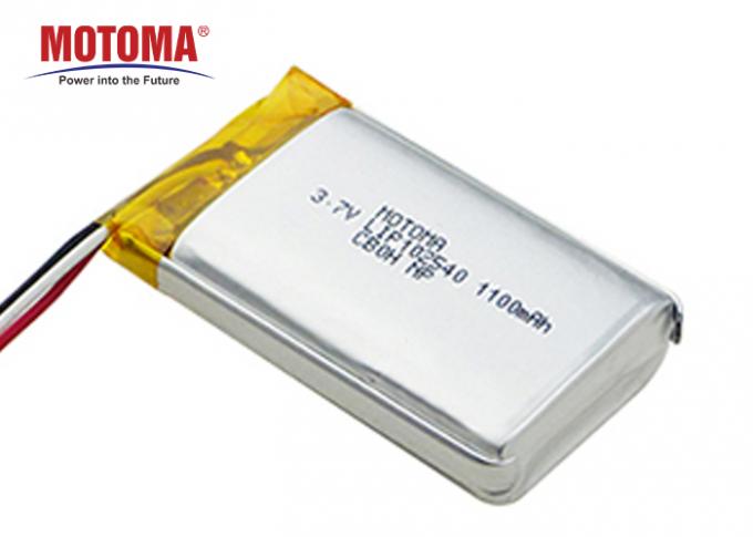 baterías de 1100mah 3.7V Motoma, batería de litio de la luz del LED con el PCM y conector 0